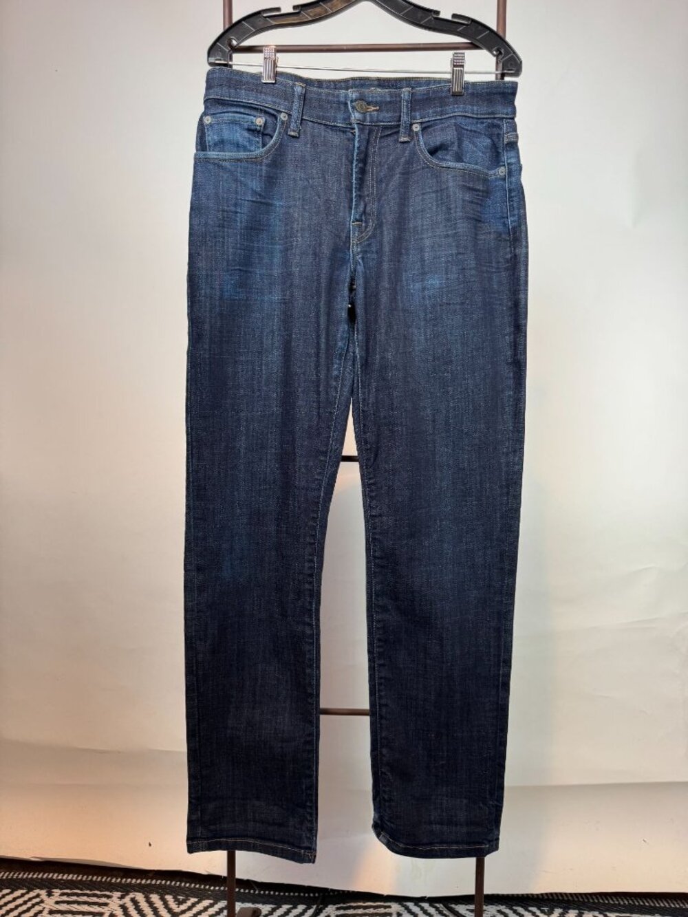 Lucky Brand 221 Straight Mens Dark Wash Jeans 32x32 Durable Denim Made In Indone